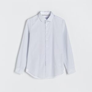 Reserved - Bodkovaná slim fit košeľa - Biela