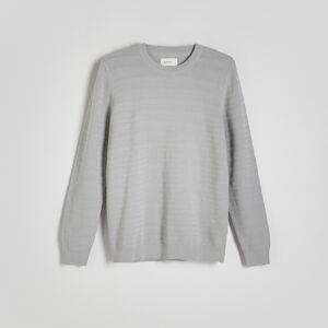 Reserved - Pásikavý bavlnený sveter - Svetlošedá