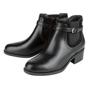 esmara® Dámske členkové čižmy (37, čierna/stiahnutie gumou)