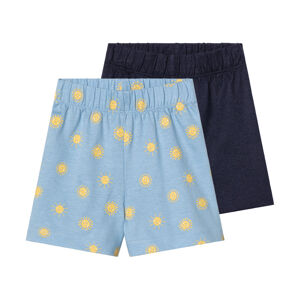 lupilu® Chlapčenské šortky pre bábätká, 2 kusy (62/68, modrá/navy modrá)
