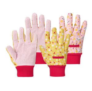 PARKSIDE® Detské záhradné rukavice, 2 páry (5 (8 – 10 rokov), červená/bledoružová)