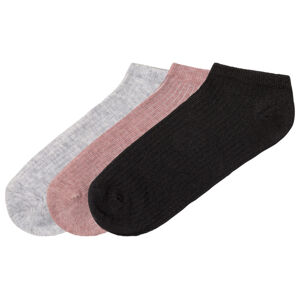 pepperts!® Dievčenské členkové ponožky. 3 páry (39/42, ružová/sivá/čierna)
